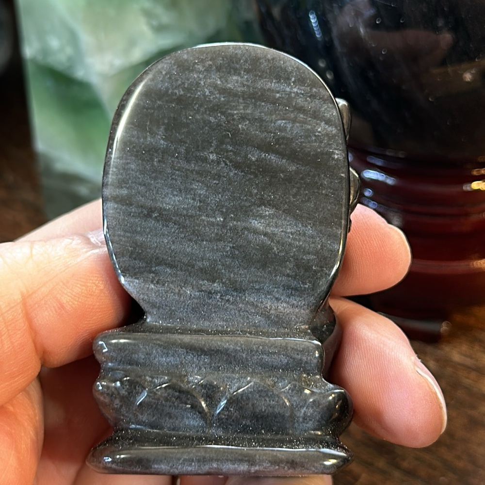 🌸SALE🌸 Silver Obsidian Lord Ganesh Carving! - Picture 6 of 6